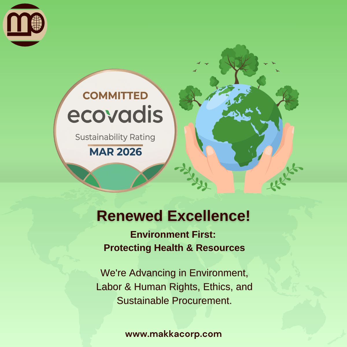 Makka Corp earns EcoVadis recognition